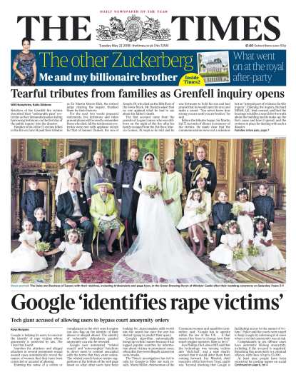 The Times - Google identifies rape victims - May 22 2018-1